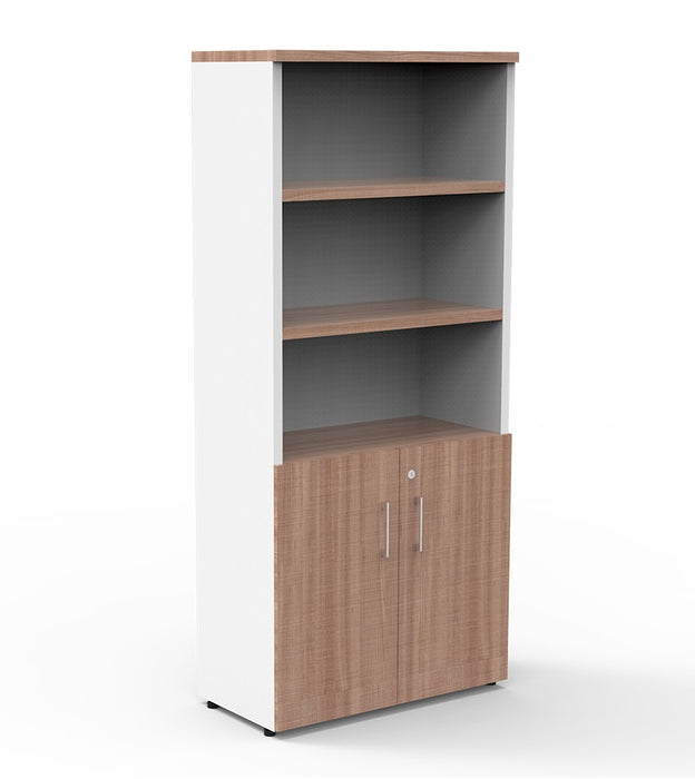 Librero con Entrepaños más 2 Puertas Inferiores Melamina