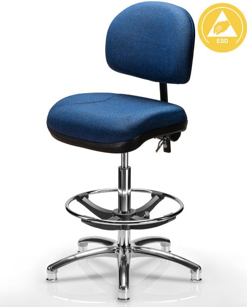 Silla Alta Industrial ESD Ensamble Electrónico Disipativo para Oficinas